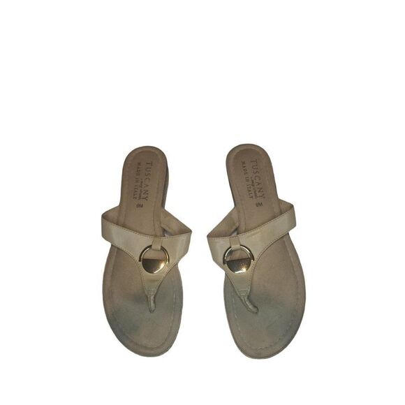 Tuscany Sandals Women Sz 9 M Easy Street Made In Italy Leather Everyday - Picture 3 of 6